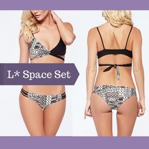 NWT 2PC L Space‎ Ivory Coast Chloe Top + Low Down Bikini Bottom [SZ XS Medium ]